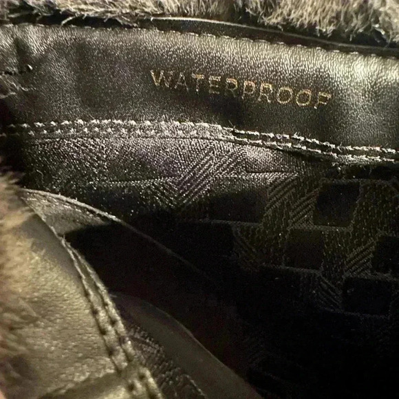 Cole Haan Coralie Waterproof Gray Suede Wedge Faux Fur Bootie Women’s 9 - Picture 9 of 9